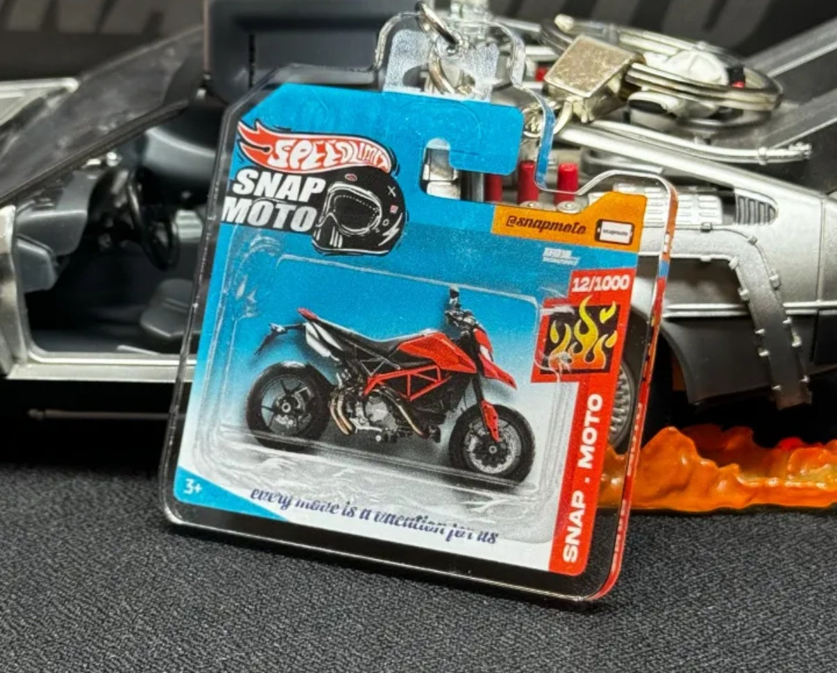 The Pocket Garage: 1:64 Scale Blister Pack Key Tag Keychain for Ducati Hypermotard950