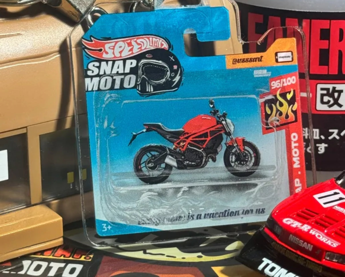 The Pocket Garage: 1:64 Scale Blister Pack Key Tag Keychain for Ducati Monster797