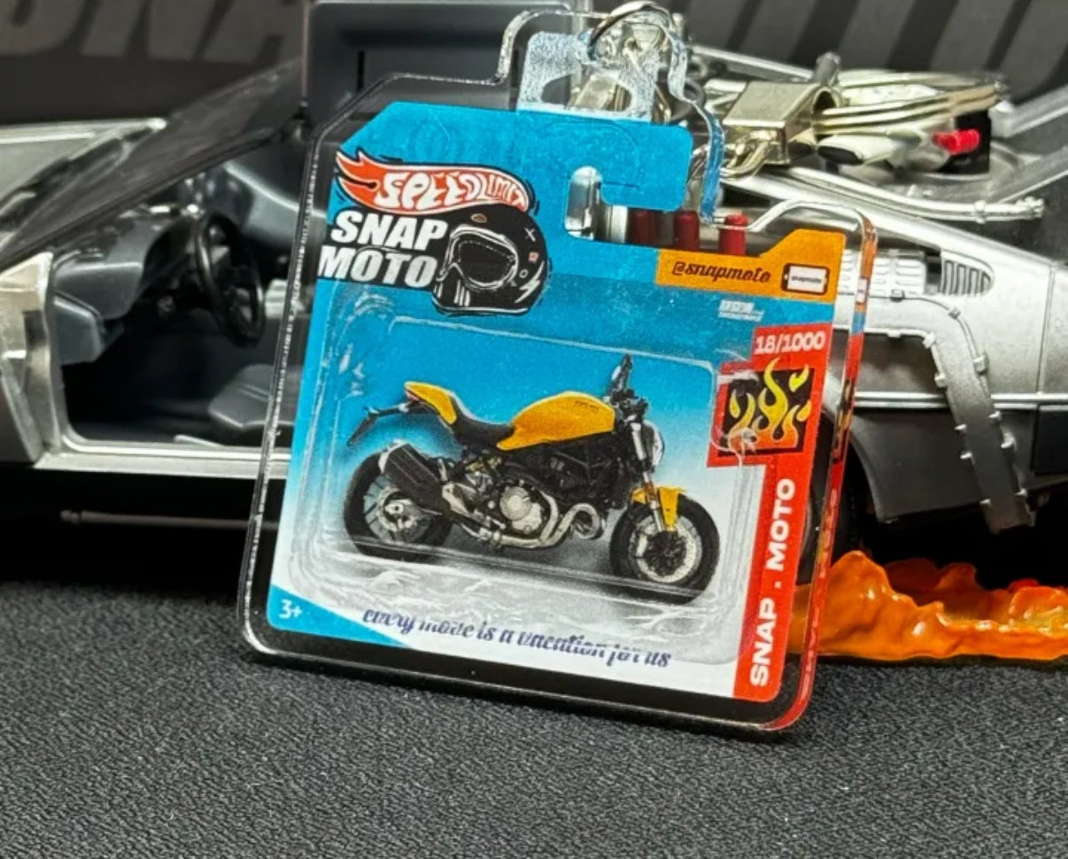The Pocket Garage: 1:64 Scale Blister Pack Key Tag Keychain for Ducati Monster821