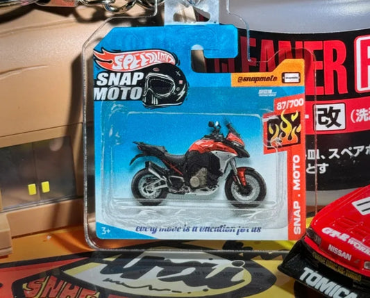 The Pocket Garage: 1:64 Scale Blister Pack Key Tag Keychain for Ducati MultistradaV4S