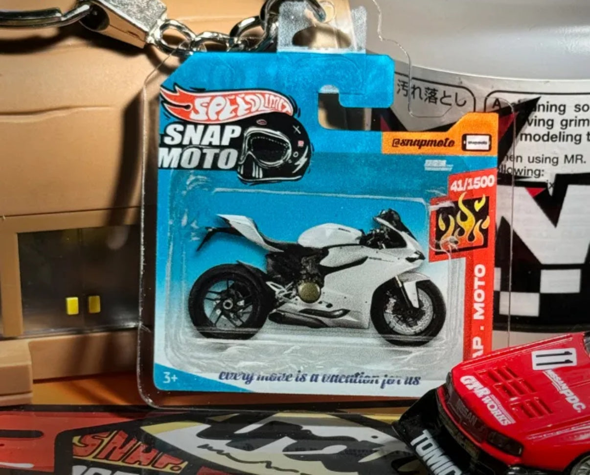 The Pocket Garage: 1:64 Scale Blister Pack Key Tag Keychain for Ducati Panigale1199