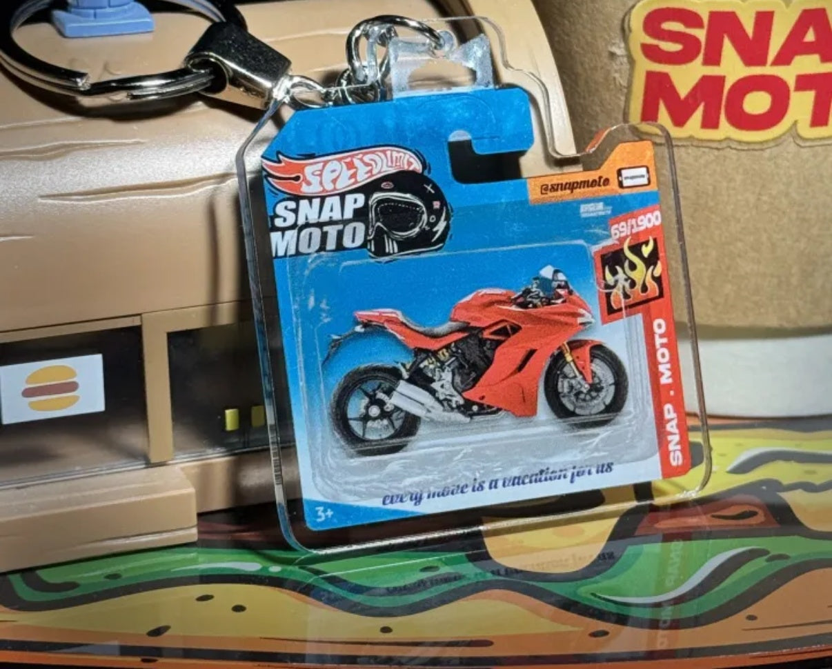 The Pocket Garage: 1:64 Scale Blister Pack Key Tag Keychain for Ducati Panigale1299