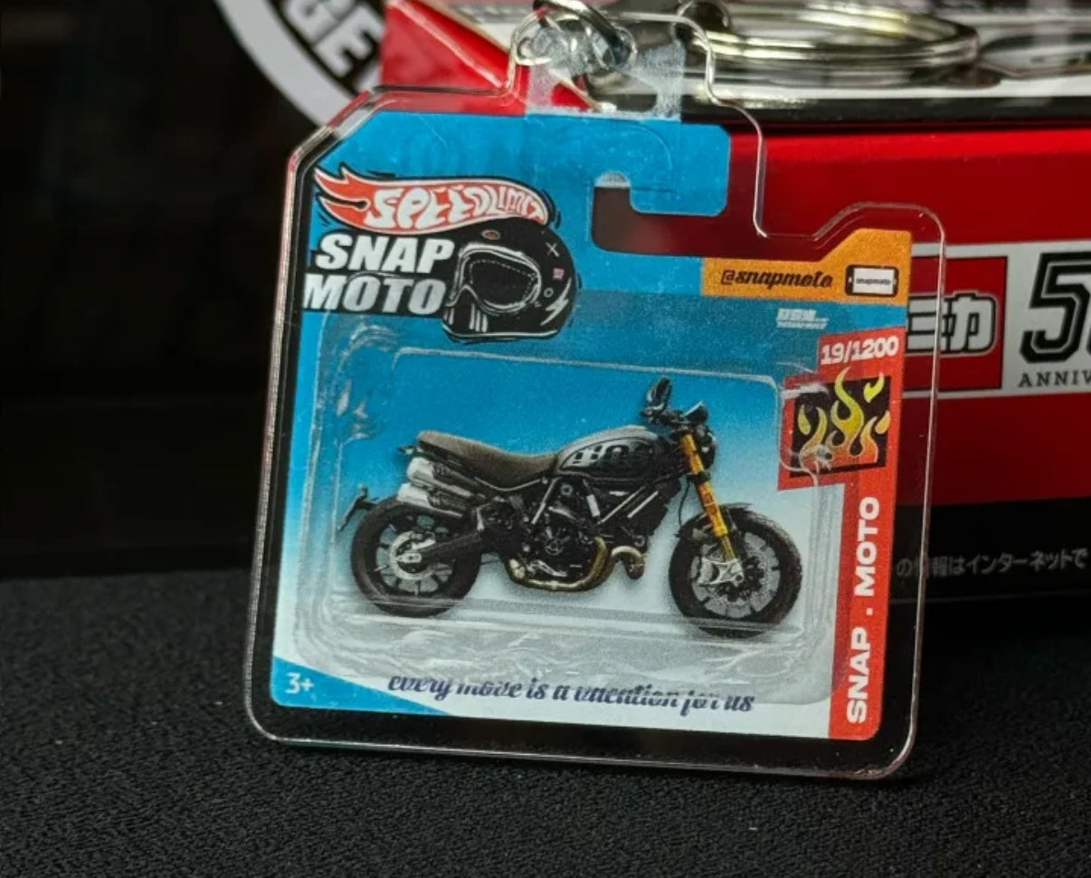 The Pocket Garage: 1:64 Scale Blister Pack Key Tag Keychain for Ducati Scrambler1100Sport