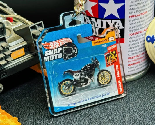 The Pocket Garage: 1:64 Scale Blister Pack Key Tag Keychain for Ducati Scrambler800CafeRacer