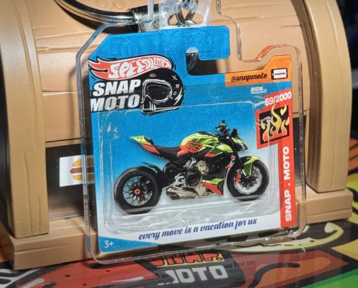 The Pocket Garage: 1:64 Scale Blister Pack Key Tag Keychain for Ducati StreetfighterV4Lamborghini