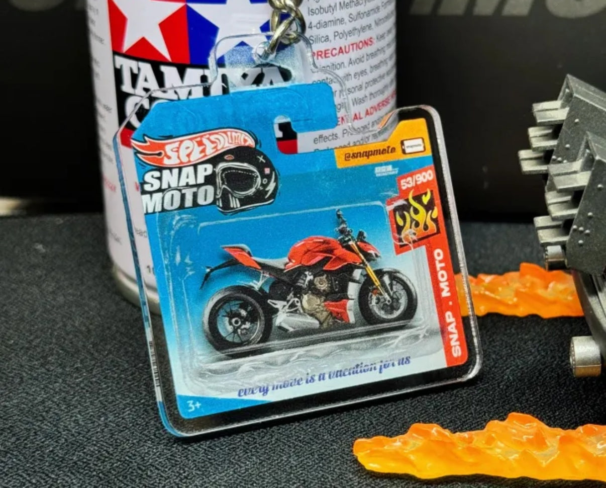 The Pocket Garage: 1:64 Scale Blister Pack Key Tag Keychain for Ducati StreetfighterV4S