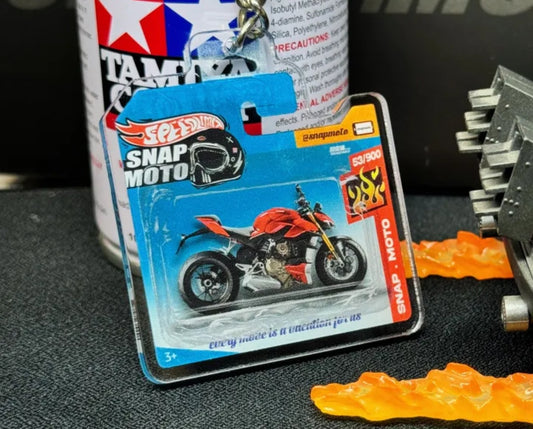 The Pocket Garage: 1:64 Scale Blister Pack Key Tag Keychain for Ducati StreetfighterV4S