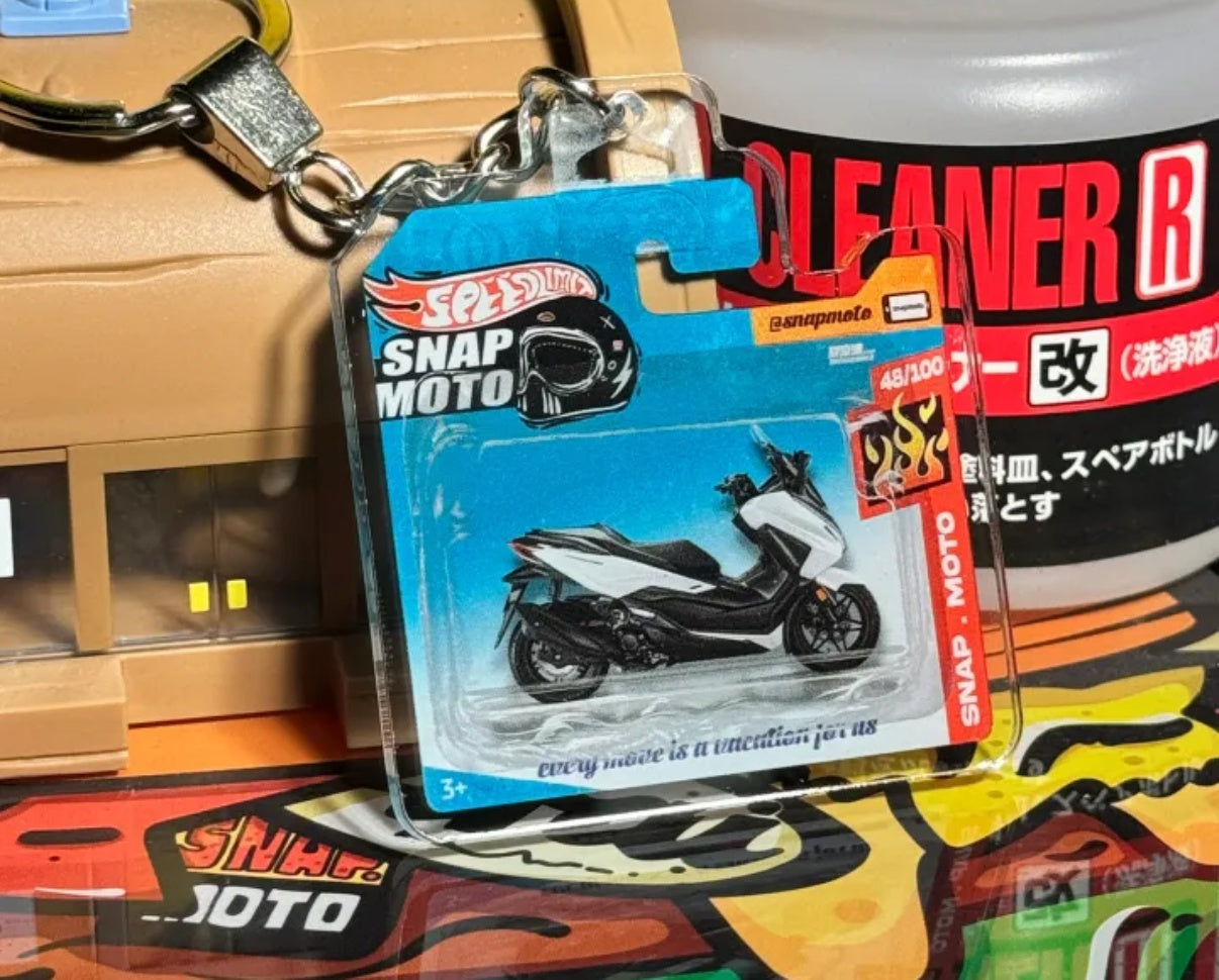 The Pocket Garage: 1:64 Scale Blister Pack Key Tag Keychain for Honda Forza350
