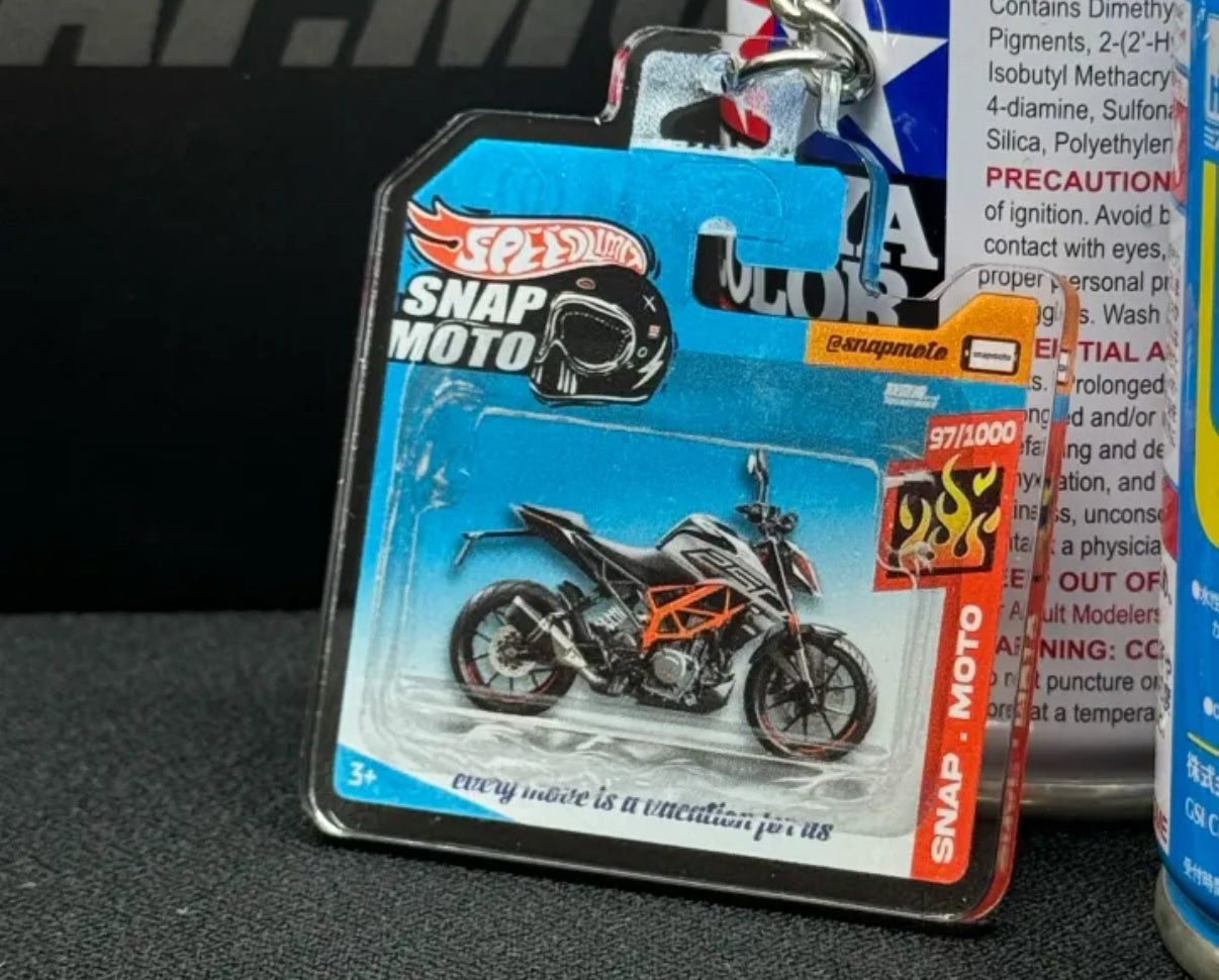 The Pocket Garage: 1:64 Scale Blister Pack Key Tag Keychain for KTM 250DUKE