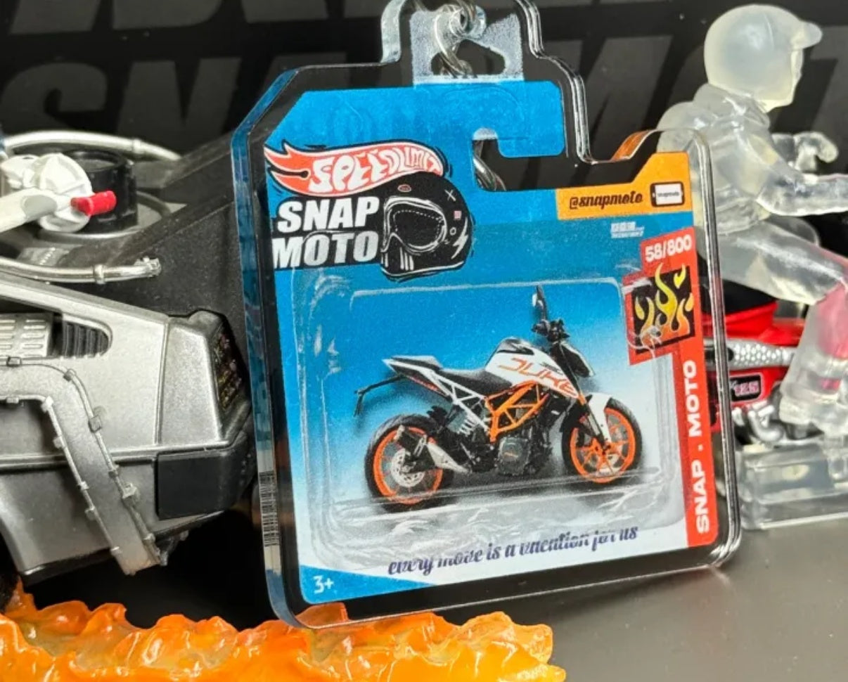 The Pocket Garage: 1:64 Scale Blister Pack Key Tag Keychain for KTM 390DUKE