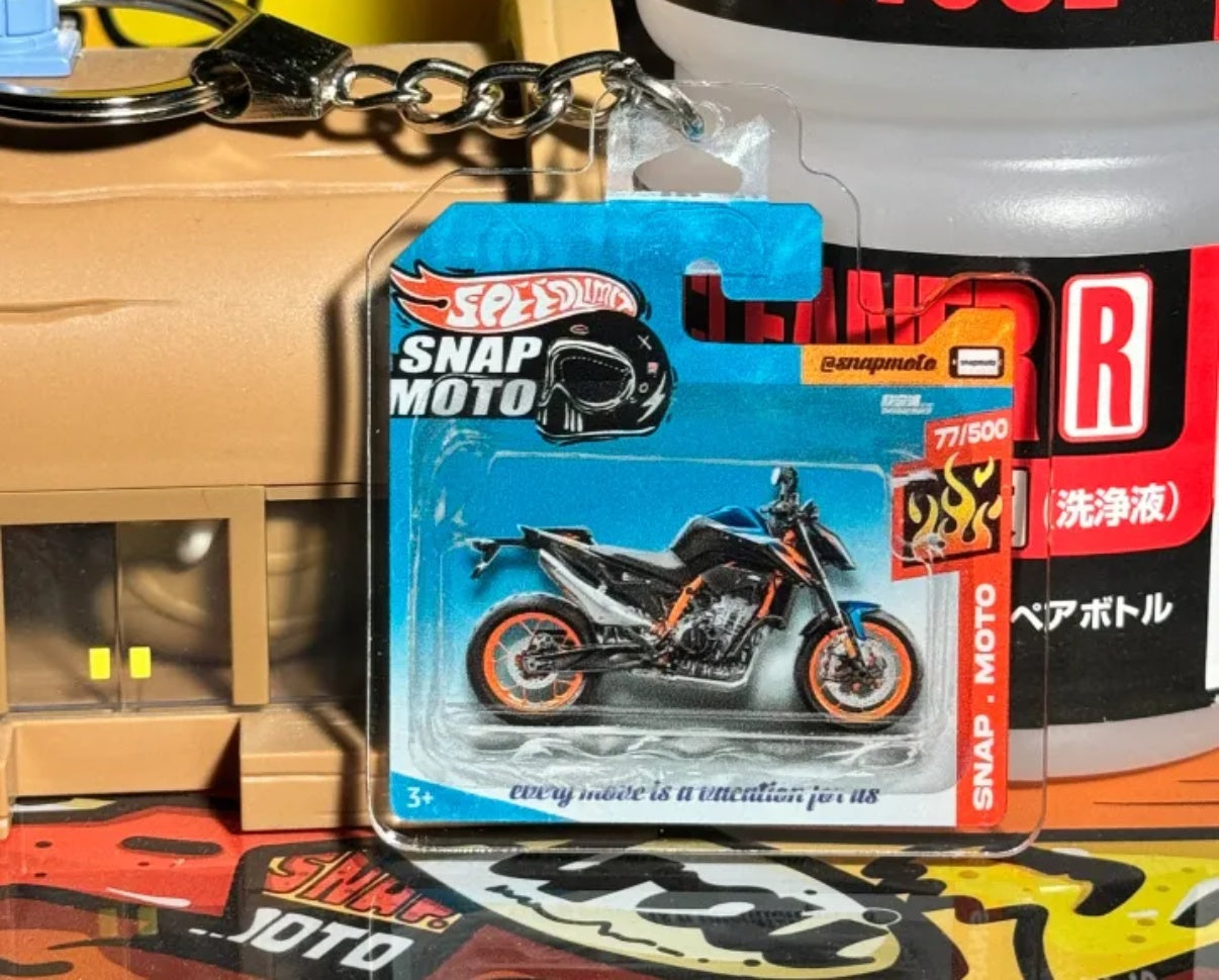 The Pocket Garage: 1:64 Scale Blister Pack Key Tag Keychain for KTM 890DUKE