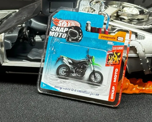 The Pocket Garage: 1:64 Scale Blister Pack Key Tag Keychain for Kawasaki KLX230