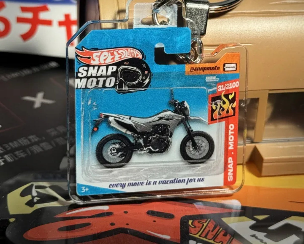 The Pocket Garage: 1:64 Scale Blister Pack Key Tag Keychain for Kawasaki KLX230