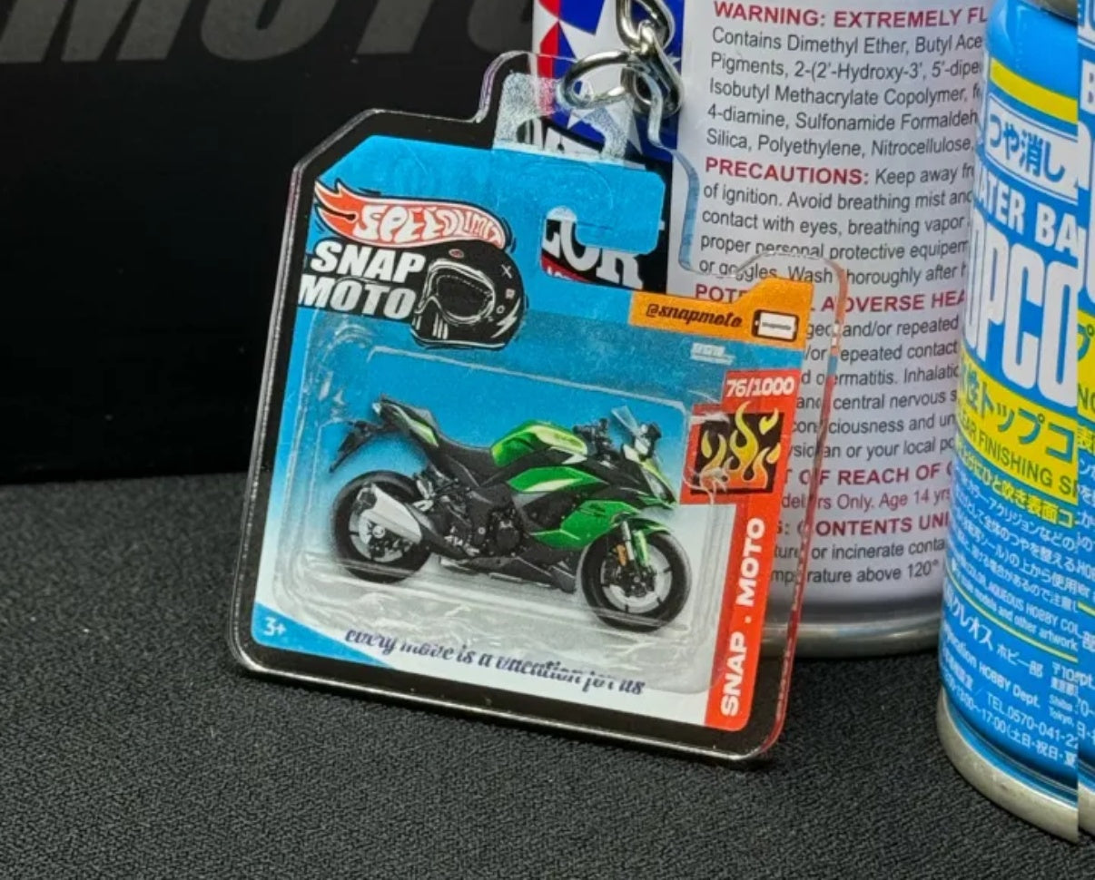 The Pocket Garage: 1:64 Scale Blister Pack Key Tag Keychain for Kawasaki NINJA1000SX
