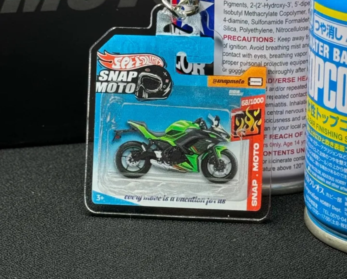 The Pocket Garage: 1:64 Scale Blister Pack Key Tag Keychain for Kawasaki NINJA650