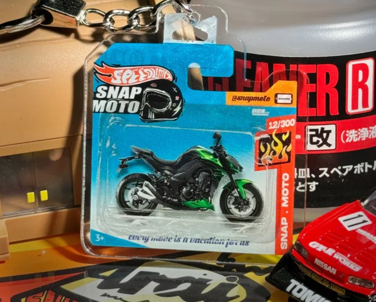 The Pocket Garage: 1:64 Scale Blister Pack Key Tag Keychain for Kawasaki Z1000