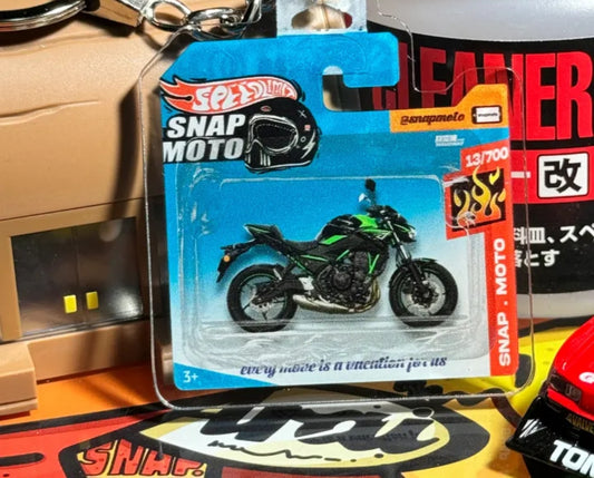 The Pocket Garage: 1:64 Scale Blister Pack Key Tag Keychain for Kawasaki Z650