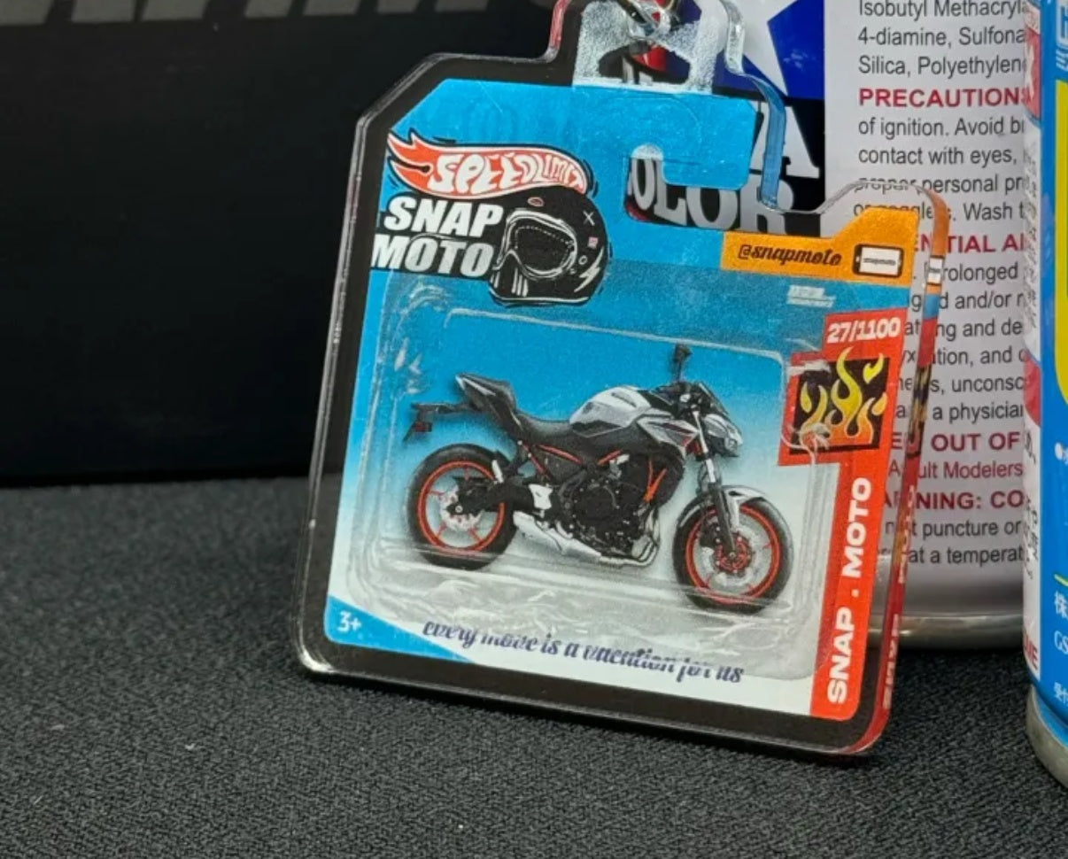 The Pocket Garage: 1:64 Scale Blister Pack Key Tag Keychain for Kawasaki Z650