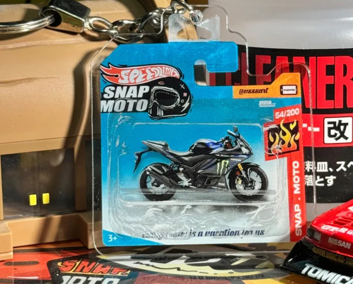 The Pocket Garage: 1:64 Scale Blister Pack Key Tag Keychain for Yamaha R3MOTOGP