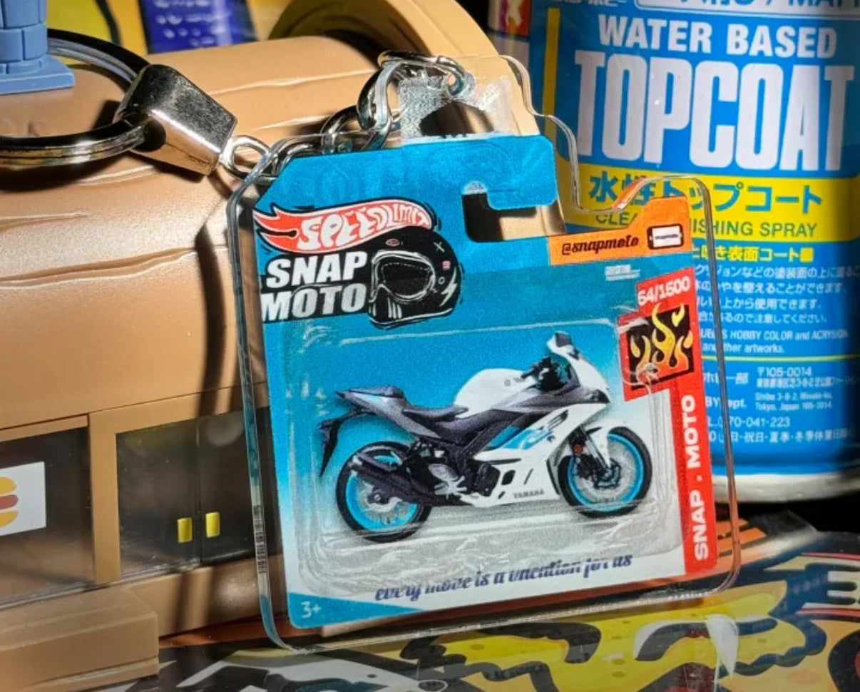 The Pocket Garage: 1:64 Scale Blister Pack Key Tag Keychain for Yamaha R3