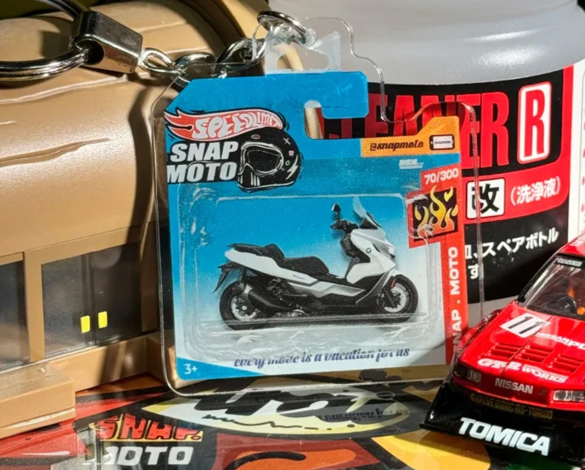 The Pocket Garage: 1:64 Scale Blister Pack Key Tag Keychain for BMW C400GT