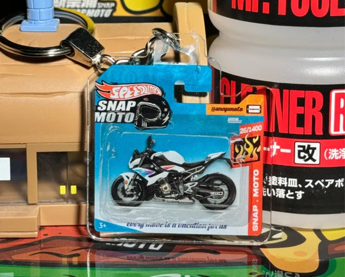 The Pocket Garage: 1:64 Scale Blister Pack Key Tag Keychain for BMW S1000R