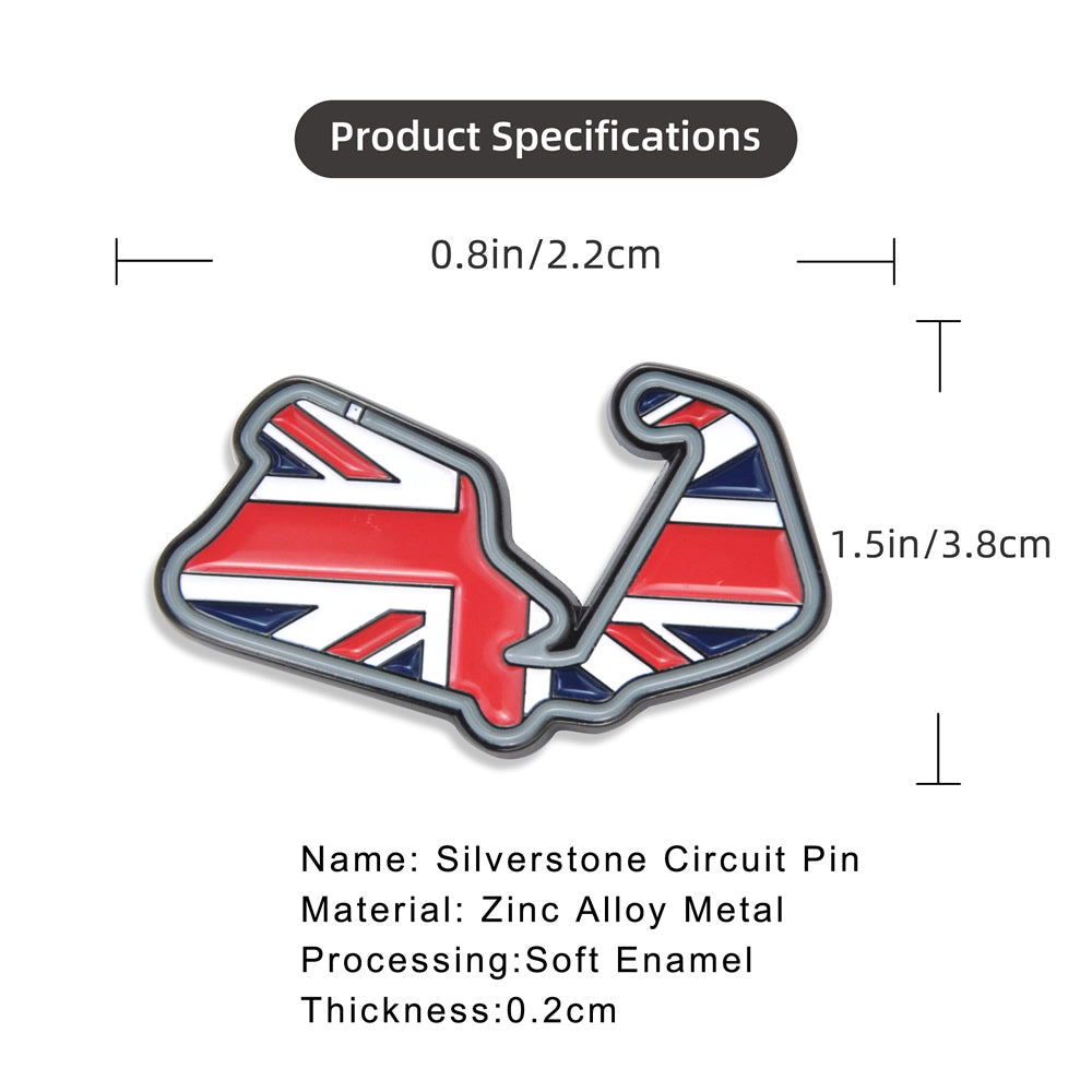 Silverstone Circuit Race Track Lapel Pin Badge