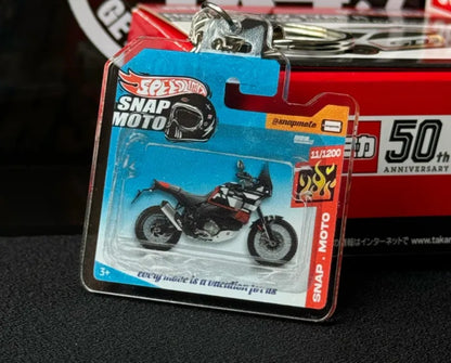 The Pocket Garage: 1:64 Scale Blister Pack Key Tag Keychain for Ducati DesertX