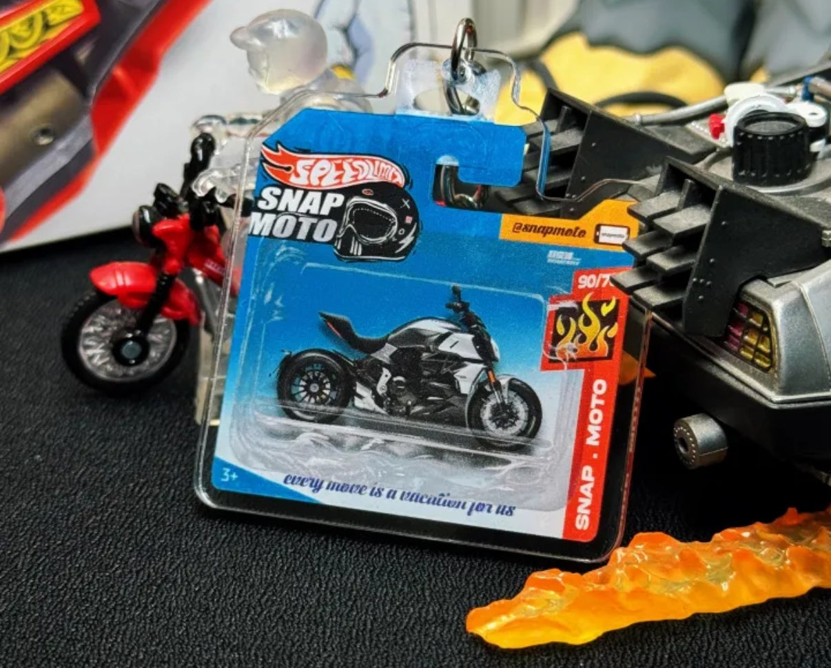 The Pocket Garage: 1:64 Scale Blister Pack Key Tag Keychain for Ducati Diavel1260