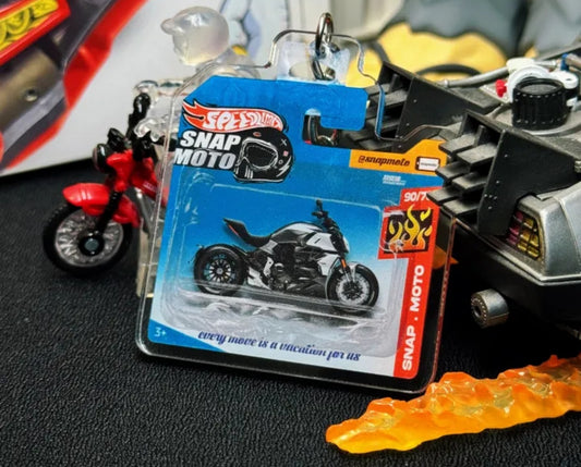 The Pocket Garage: 1:64 Scale Blister Pack Key Tag Keychain for Ducati Diavel1260
