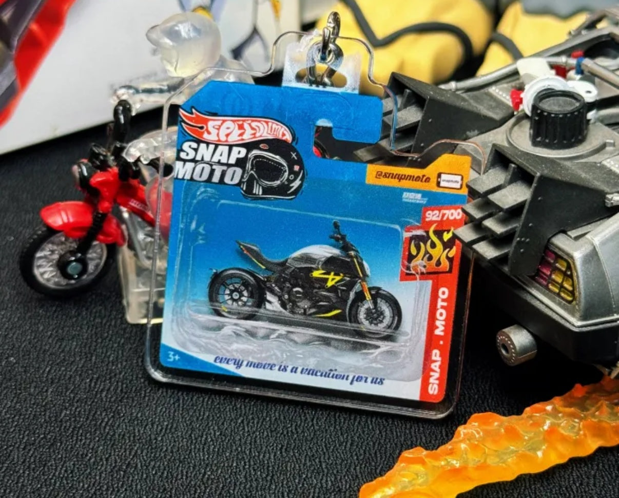 The Pocket Garage: 1:64 Scale Blister Pack Key Tag Keychain for Ducati Diavel1260S