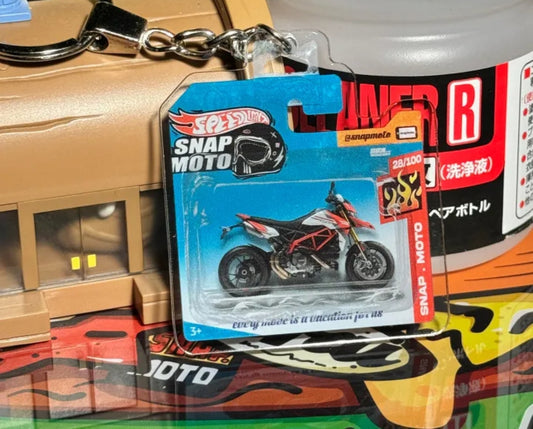 The Pocket Garage: 1:64 Scale Blister Pack Key Tag Keychain for Ducati Hypermotard950SP