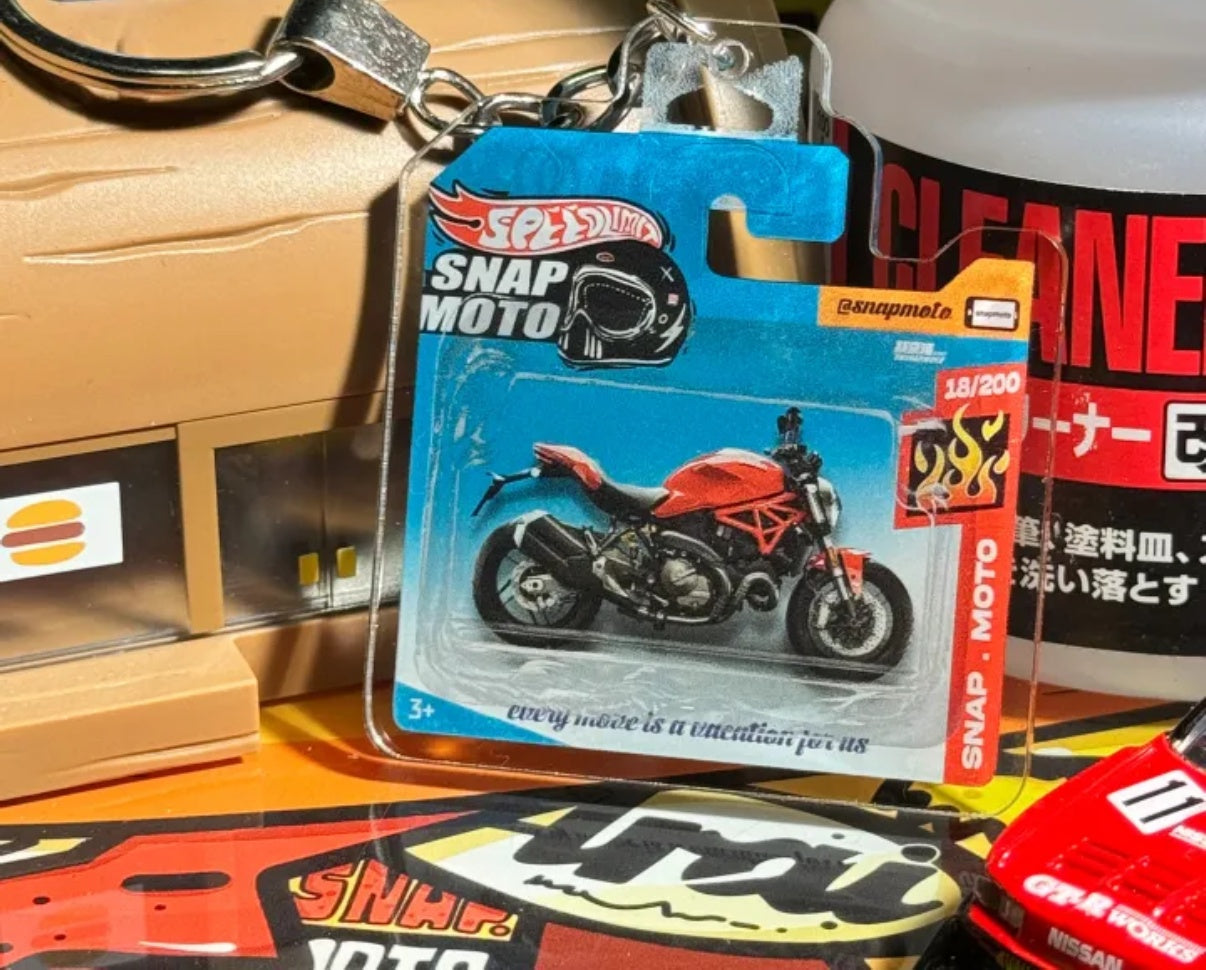 The Pocket Garage: 1:64 Scale Blister Pack Key Tag Keychain for Ducati Monster821