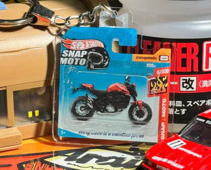 The Pocket Garage: 1:64 Scale Blister Pack Key Tag Keychain for Ducati Monster950