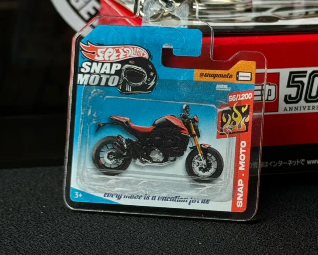 The Pocket Garage: 1:64 Scale Blister Pack Key Tag Keychain for Ducati MonsterSP