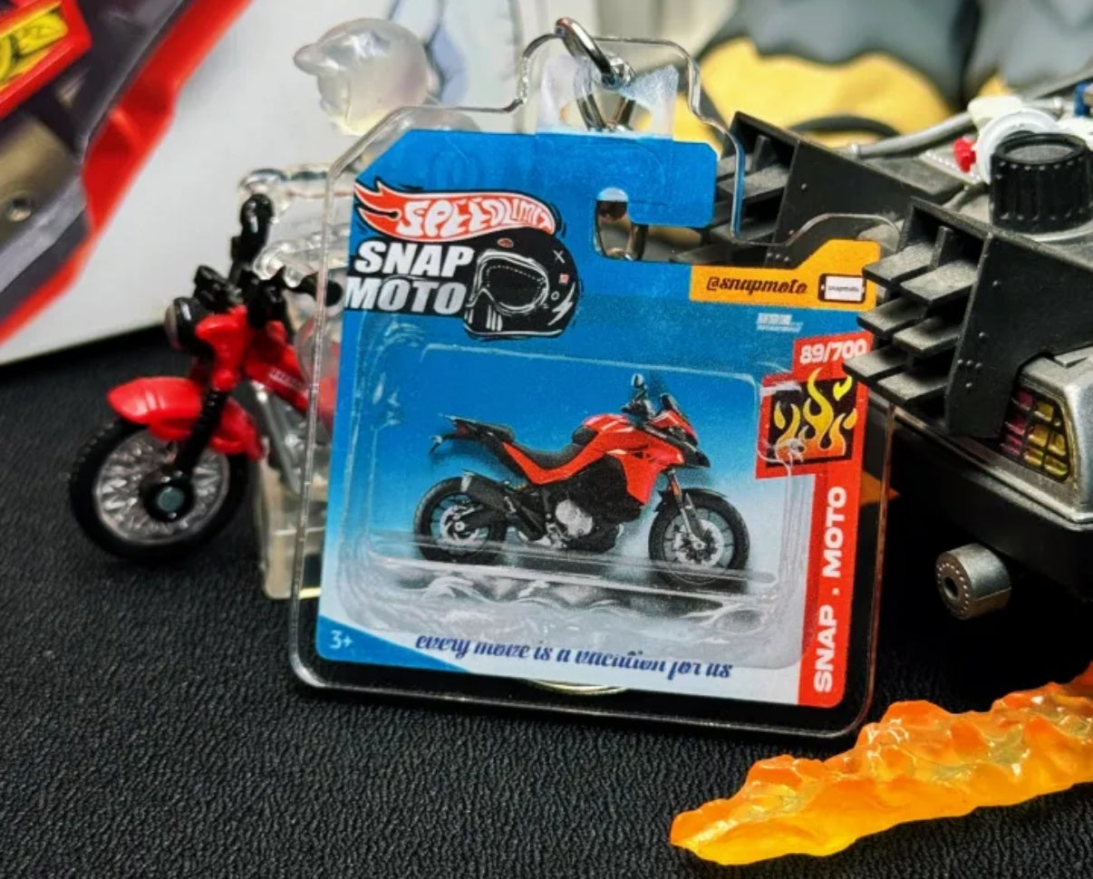 The Pocket Garage: 1:64 Scale Blister Pack Key Tag Keychain for Ducati MultistradaV2