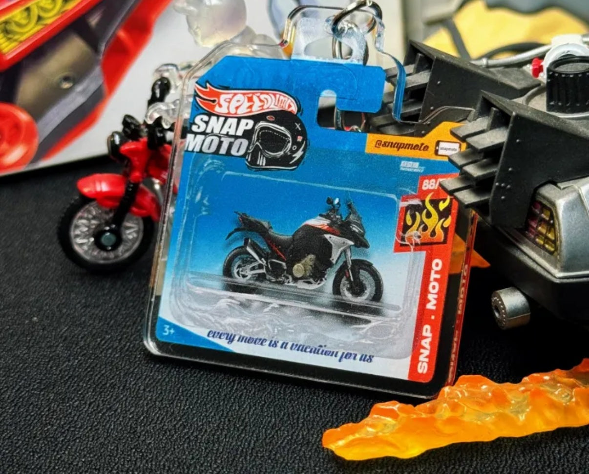 The Pocket Garage: 1:64 Scale Blister Pack Key Tag Keychain for Ducati MultistradaV4S
