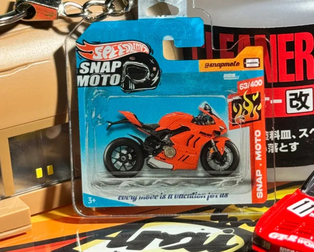 The Pocket Garage: 1:64 Scale Blister Pack Key Tag Keychain for Ducati PanigaleV4