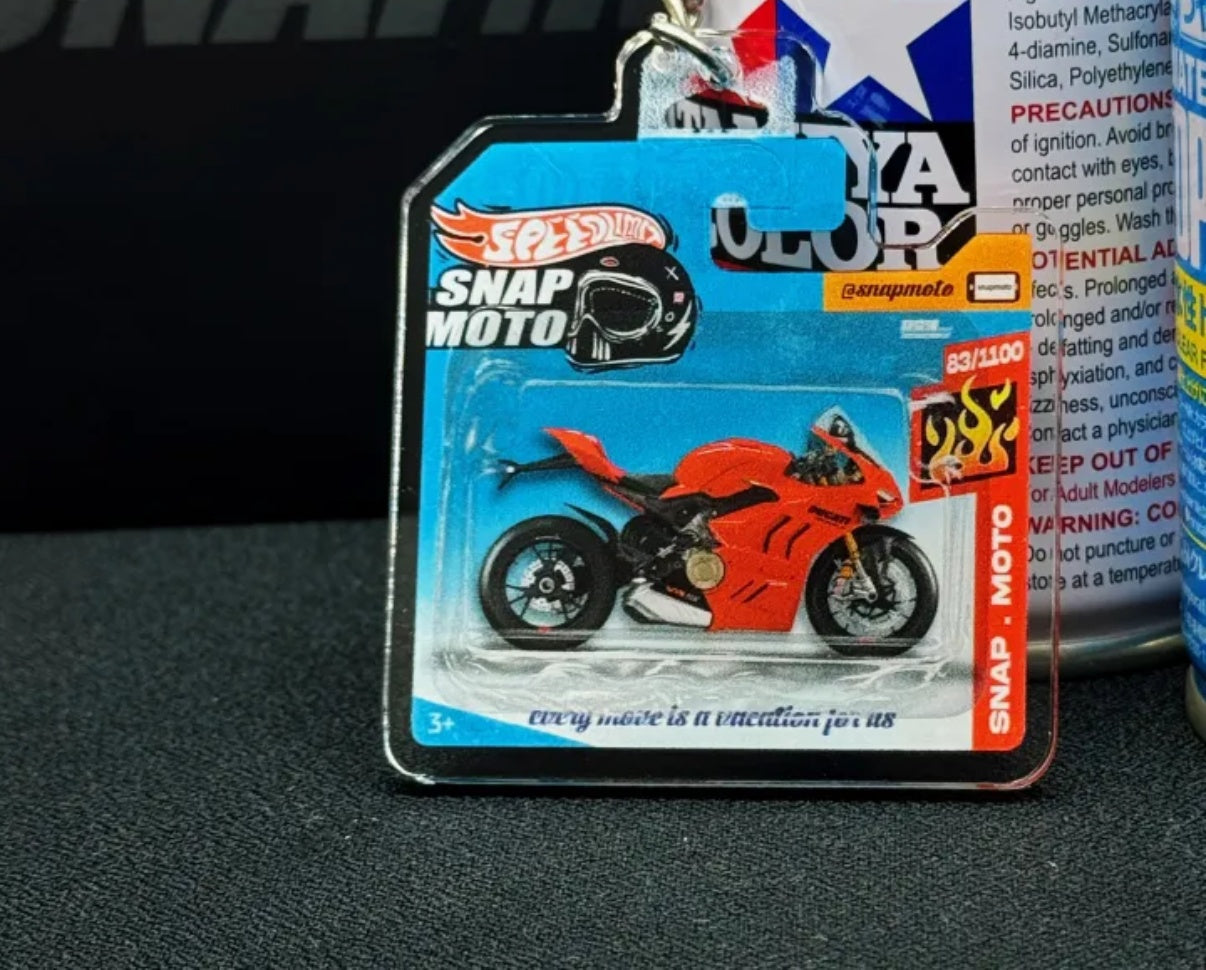 The Pocket Garage: 1:64 Scale Blister Pack Key Tag Keychain for Ducati PanigaleV4S