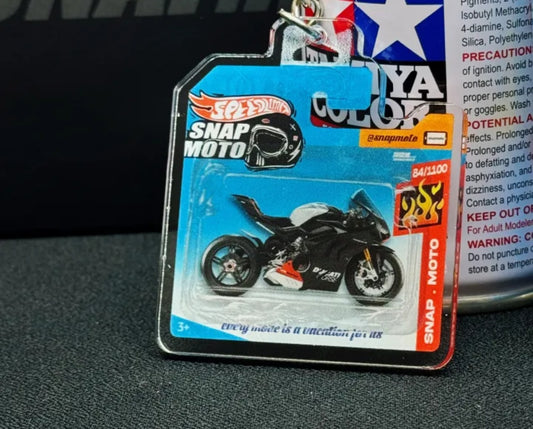 The Pocket Garage: 1:64 Scale Blister Pack Key Tag Keychain for Ducati PanigaleV4SP2