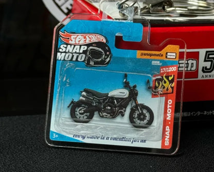 The Pocket Garage: 1:64 Scale Blister Pack Key Tag Keychain for Ducati Scrambler1100