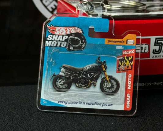 The Pocket Garage: 1:64 Scale Blister Pack Key Tag Keychain for Ducati Scrambler1100Sport