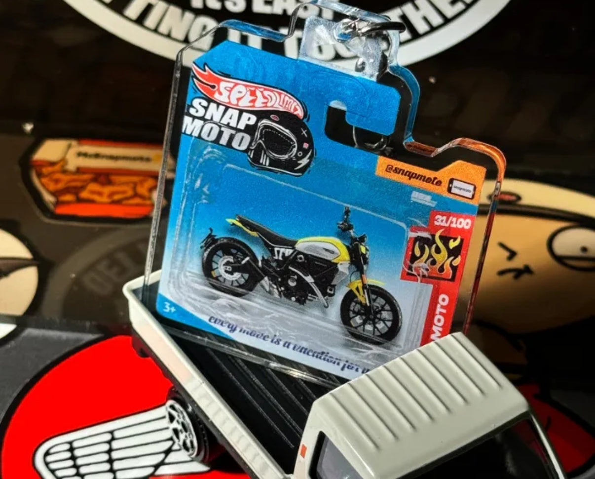 The Pocket Garage: 1:64 Scale Blister Pack Key Tag Keychain for Ducati Scrambler800