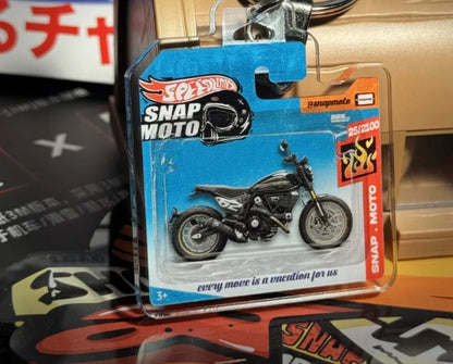 The Pocket Garage: 1:64 Scale Blister Pack Key Tag Keychain for Ducati Scrambler800