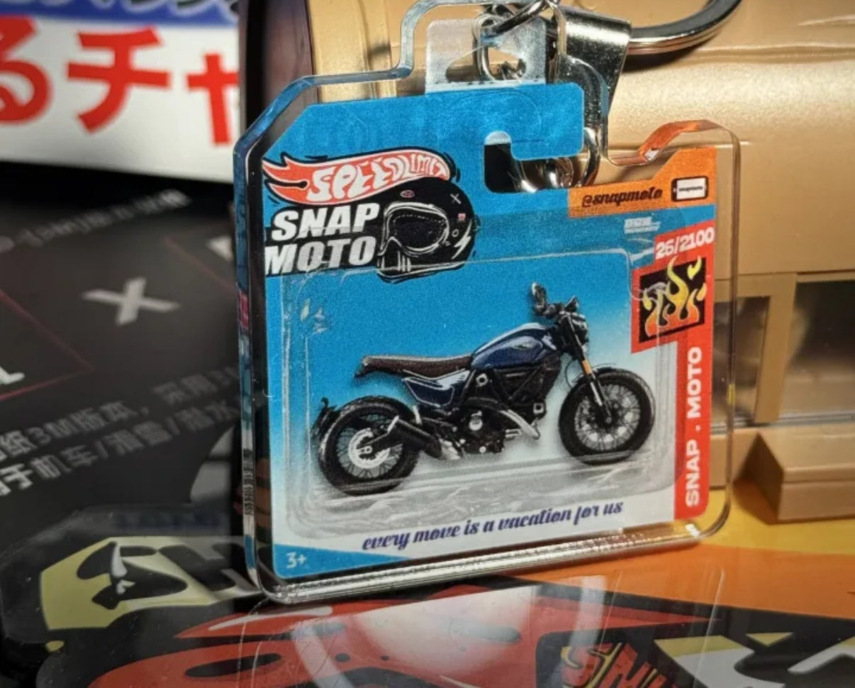 The Pocket Garage: 1:64 Scale Blister Pack Key Tag Keychain for Ducati Scrambler800
