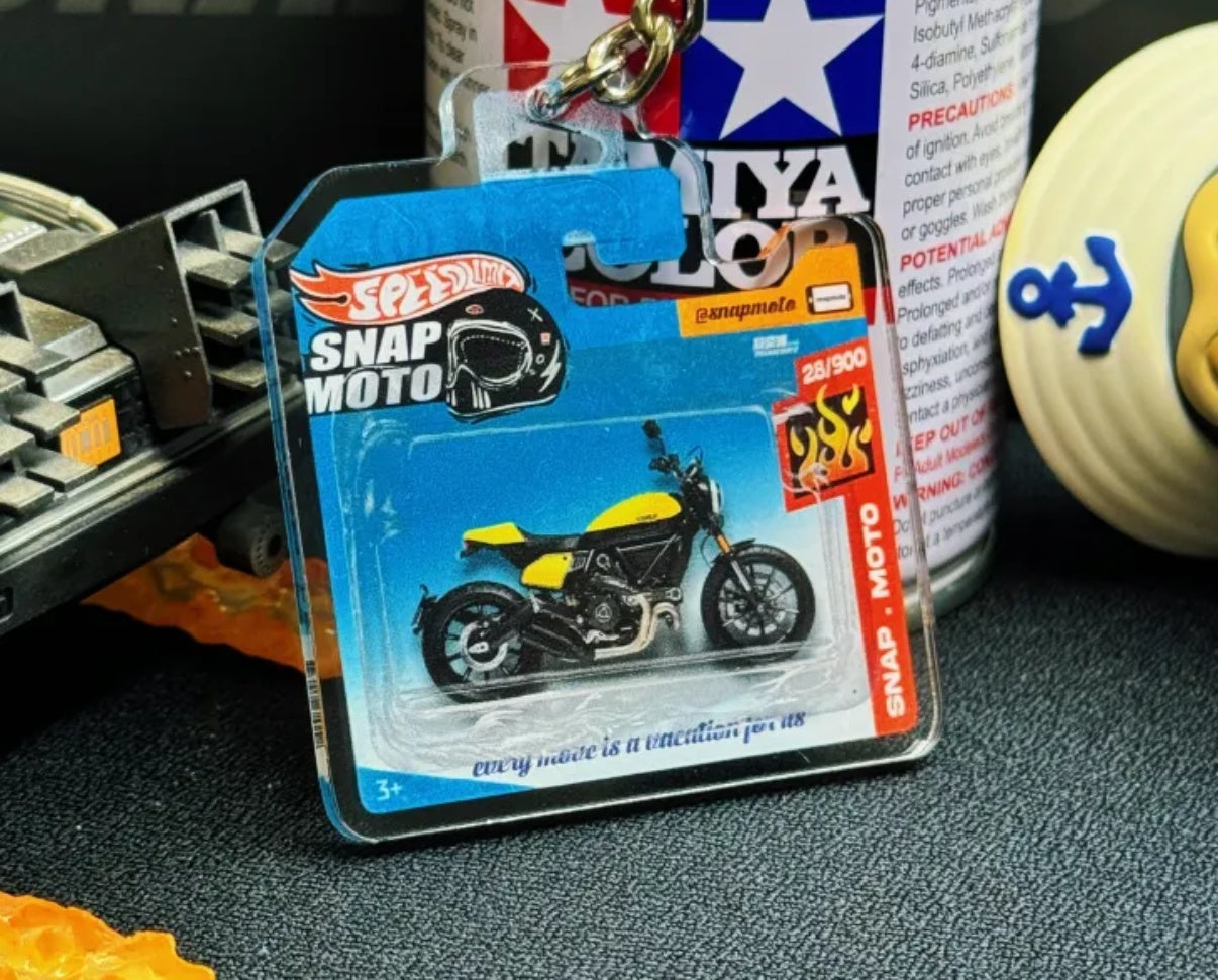 The Pocket Garage: 1:64 Scale Blister Pack Key Tag Keychain for Ducati Scrambler800