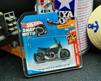 The Pocket Garage: 1:64 Scale Blister Pack Key Tag Keychain for Ducati Scrambler800