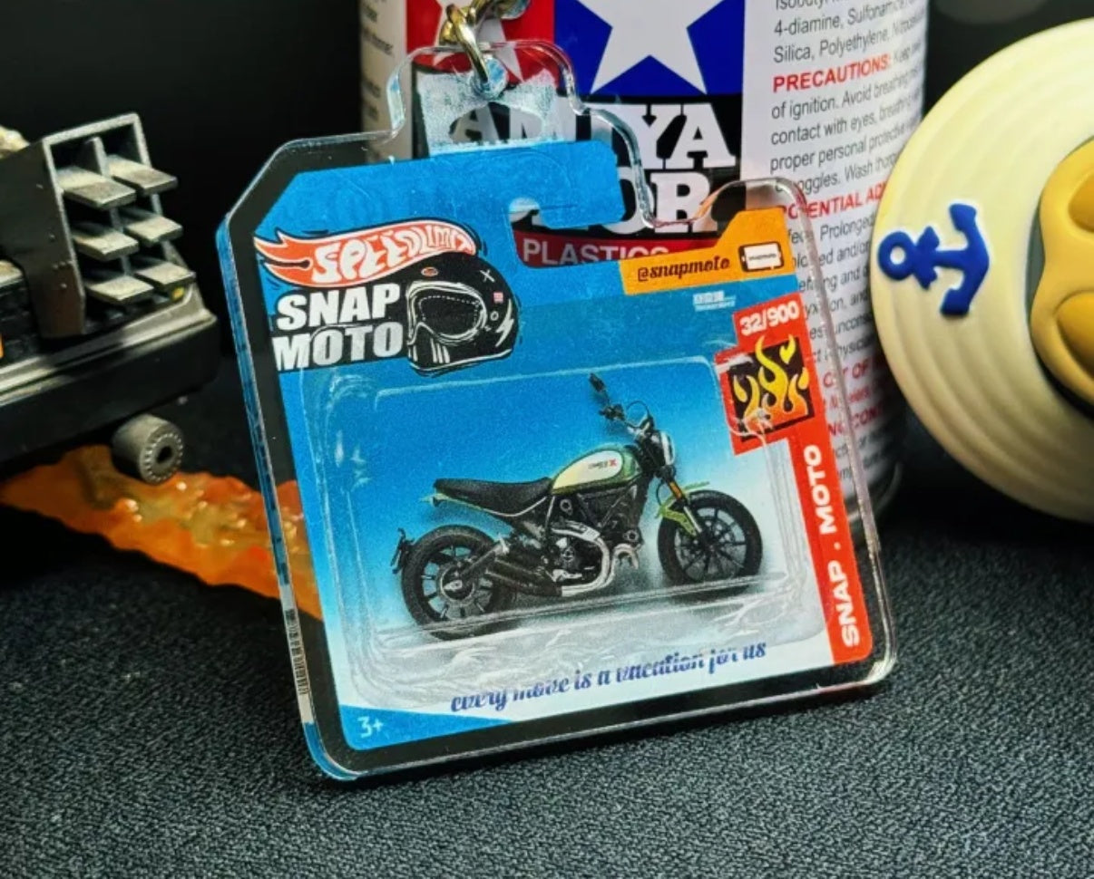 The Pocket Garage: 1:64 Scale Blister Pack Key Tag Keychain for Ducati Scrambler800