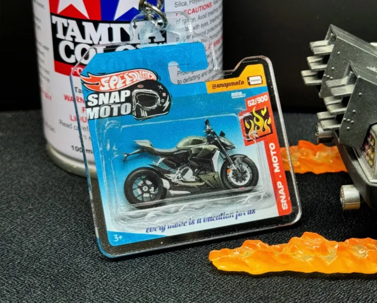 The Pocket Garage: 1:64 Scale Blister Pack Key Tag Keychain for Ducati StreetfighterV2