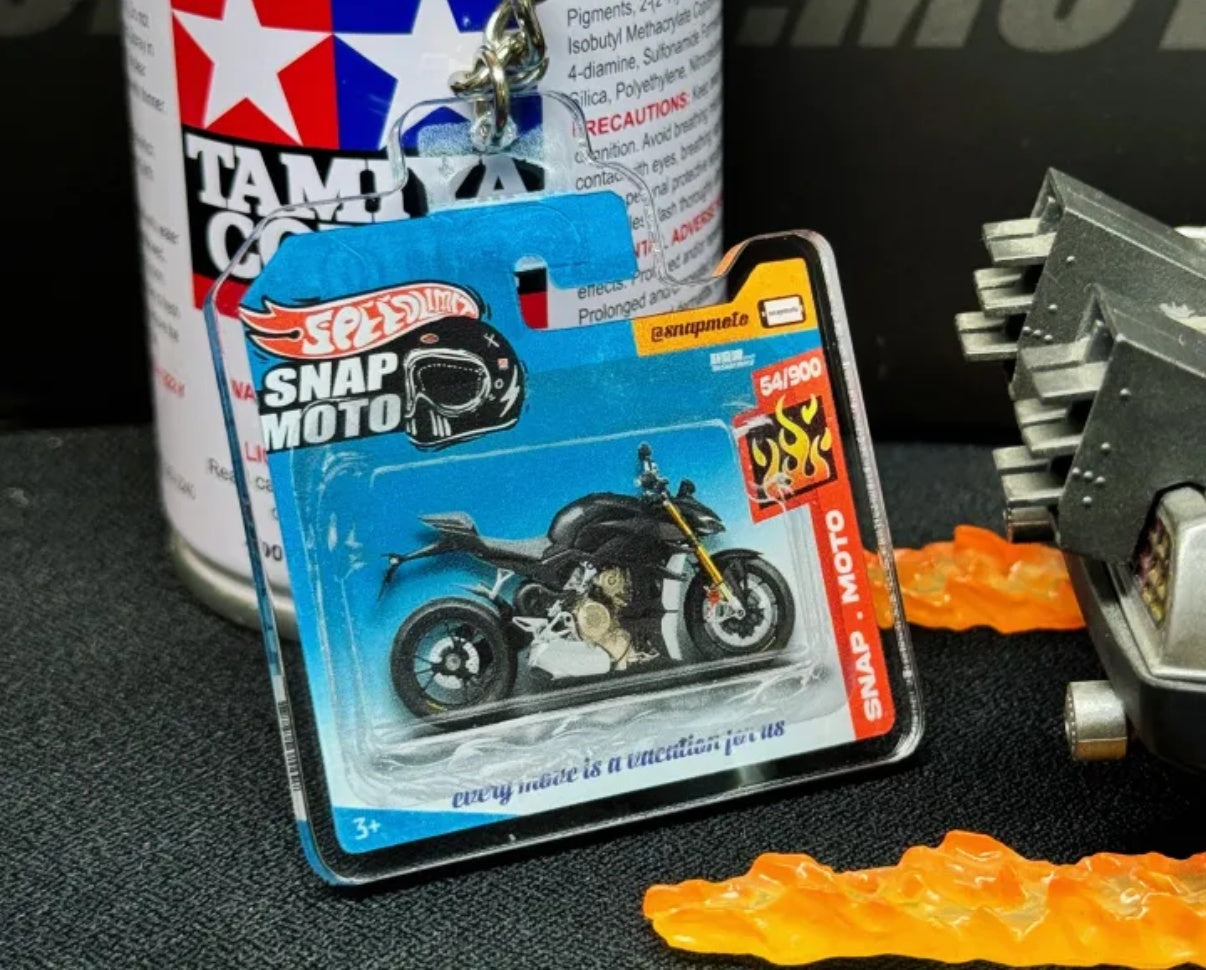 The Pocket Garage: 1:64 Scale Blister Pack Key Tag Keychain for Ducati StreetfighterV4S